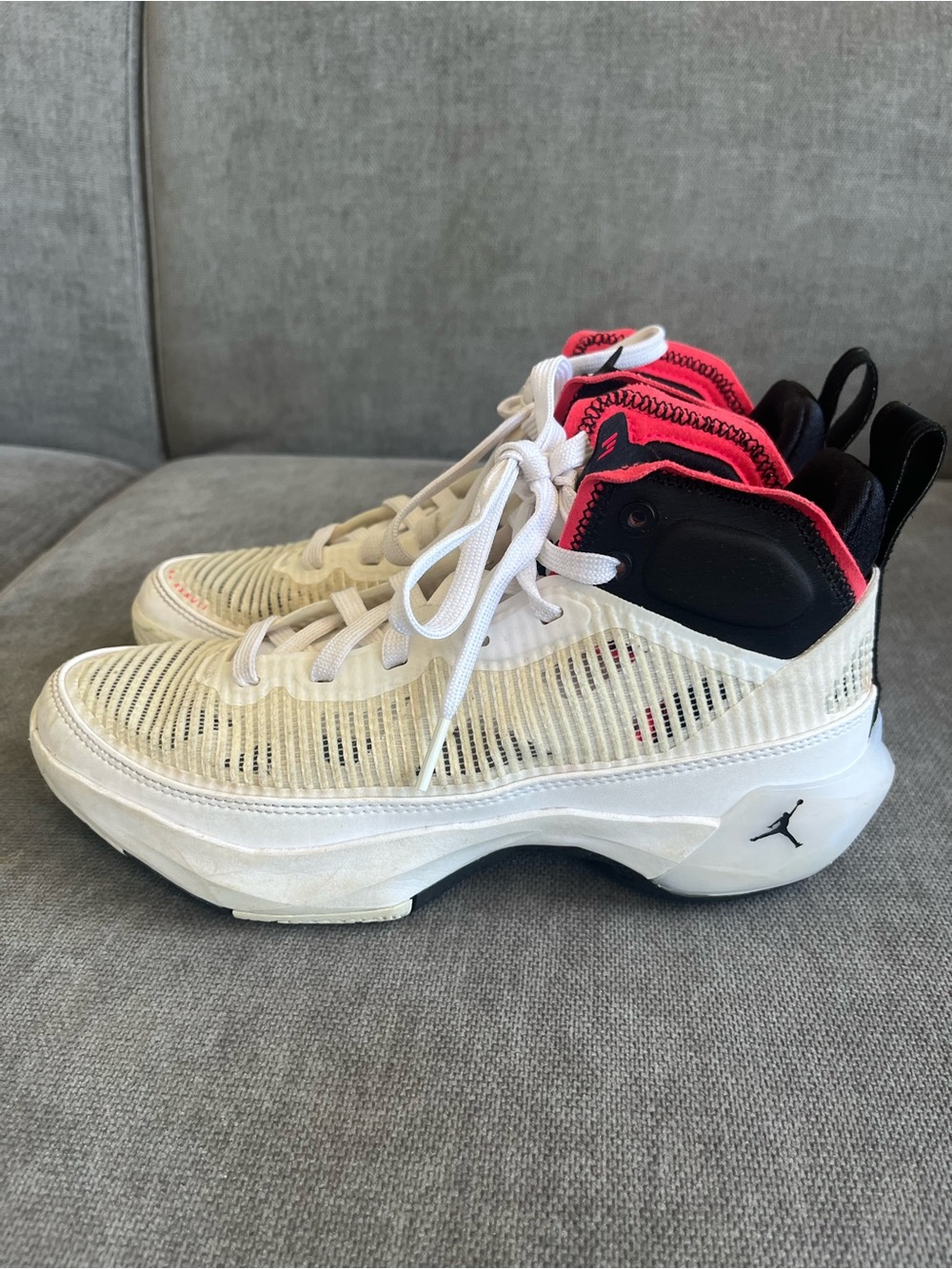 Jordan Kids White and Pink High-Top Sneakers